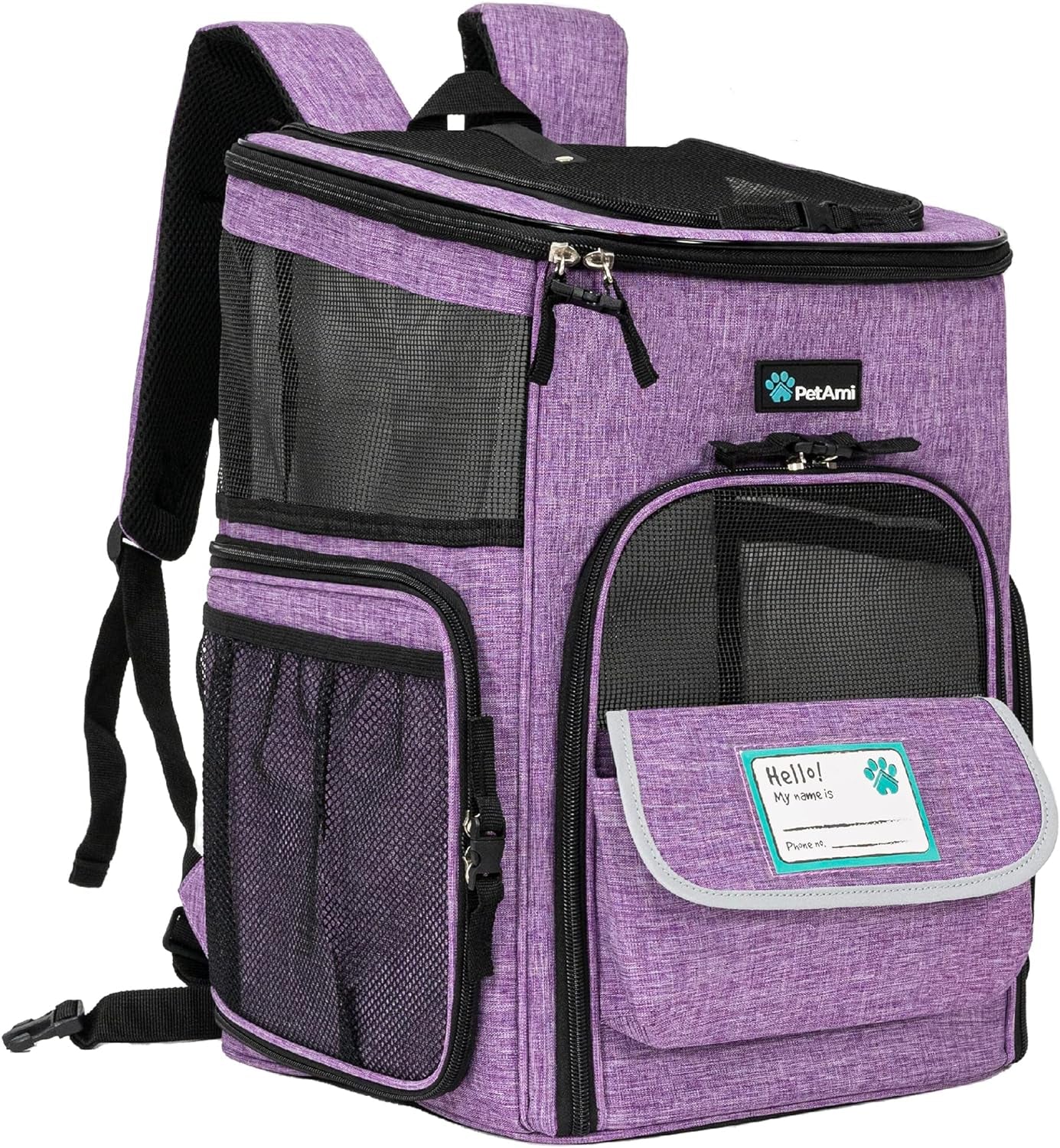 Purple Dog & Cat Backpack Carrier – Airline Approved, Breathable & Comfortable